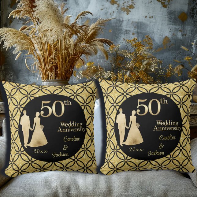 50. Goldene Hochzeit Glitter Kissen (Von Creator hochgeladen)