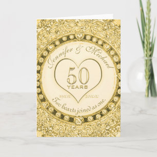 50. goldene Hochzeit Gold Karte
