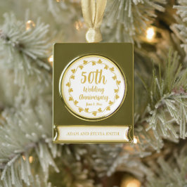 50. Goldene Hochzeit Jahrestag Ivy Wreath Banner-Ornament Gold