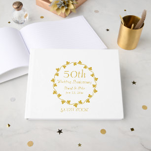 50. Goldene Hochzeit Jahrestag Ivy Wreath Gästebuch