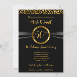 50. Goldene Hochzeit Leopard Einladung