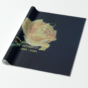 50. goldene Hochzeit Rose Geschenkpapier