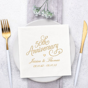 50. goldene Hochzeit Servietten Mit Folie