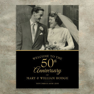 50. Goldene Hochzeitsjubiläums-Foto-Willkommenssch Poster