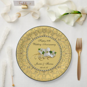 50. Goldene Hochzeitspulplatte Pappteller