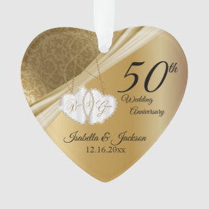 50. goldene Hochzeitstag 💕 Andenken-Design Ornament