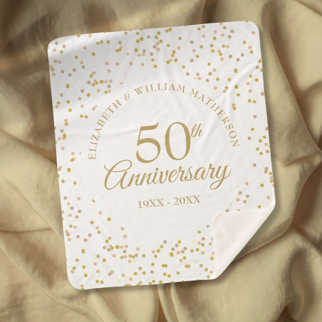 50. Goldene Hochzeitstag Chic Gold Confetti Sherpadecke (50th Golden Wedding Anniversary Chic Gold Confetti Sherpa Blanket)