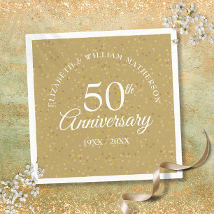 50. goldene Hochzeitstag Gold Konfetti Serviette