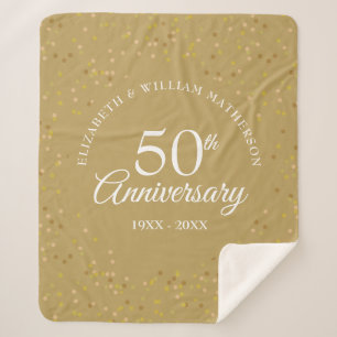 50. goldene Hochzeitstag Gold Konfetti Sherpadecke