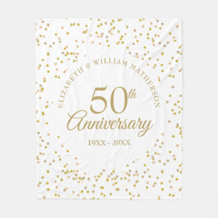 50. goldene Hochzeitstag Goldstaub Konfetti Fleecedecke