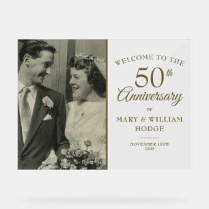 50. Goldene Hochzeitstag Hochzeitsfoto Willkommen Acrylschild