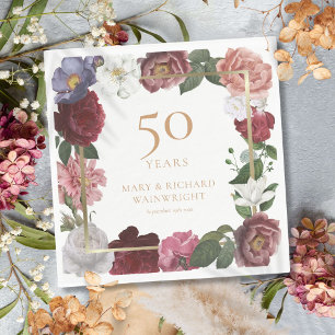 50. goldene Hochzeitstag Landrose Serviette