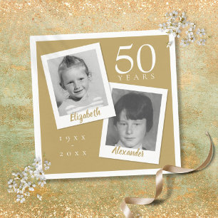 50. goldene Hochzeitstag lustige Kinderfotos Serviette