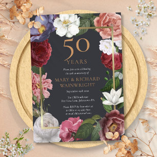 50. goldene Hochzeitstag Rosengarten Einladung