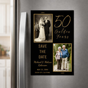 50 Goldene Jahre Save the Date dünne Magnetkarte Magneteinladung
