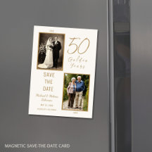 50 Goldene Jahre Save the Date Elfenbeinmagnetikka