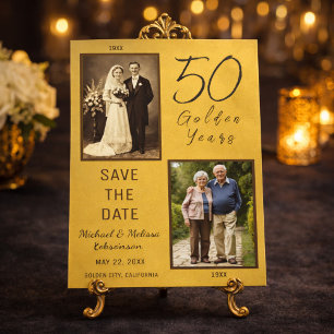50 Goldene Jahre Save the Date Gold Magnetkarte Magneteinladung