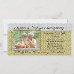 50. Goldene Jahrestags-Einladungs-Foto-Karte