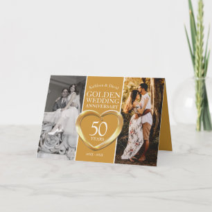 50. Goldener Hochzeitstag ab und zu Foto Karte