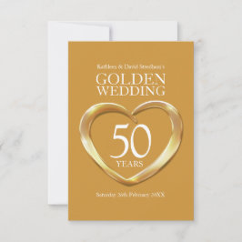 50. goldener Hochzeitstag Herzkarte RSVP Karte