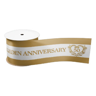 50. goldener Hochzeitstag Satinband