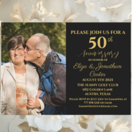 50. Goldener Jubiläum Überraschung Party Glitzer Einladung