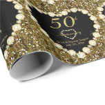 50. Goldener Text des Hochzeitstag-| DIY Geschenkpapier<br><div class="desc">50. Goldener Hochzeitstag personifizieren Geschenk-Packpapier. 100% kundengerecht. Bereiten Sie vor, um die Kästen auszufüllen oder den BESONDERS ANFERTIGEN Knopf an zu klicken, um irgendwelche des Schriftartes oder der Grafiken hinzuzufügen, zu bewegen, zu löschen, die Größe neu zu bestimmen oder zu ändern. Gemacht mit hohem Entschließungsvektor und/oder digitalen Grafiken für einen...</div>