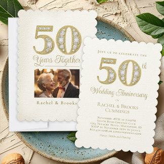 50. Goldenes Foto Hochzeitstag Party Einladung