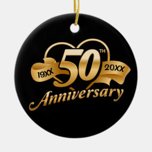 50. Goldenes Hochzeitsjubiläum Keramik Ornament