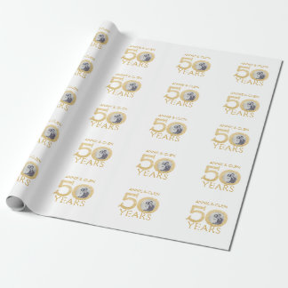 50. Goldenes Hochzeitsszenario-Foto - Achtung, abe Geschenkpapier
