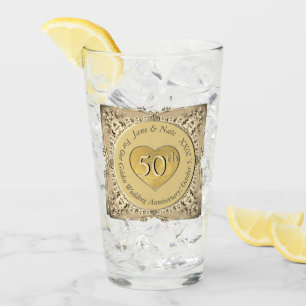 50. Goldenes Hochzeitsszenario Glas