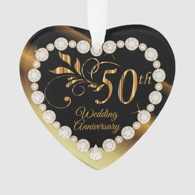 50. Goldenes Hochzeitsszenario Ornament (Vorderseite)
