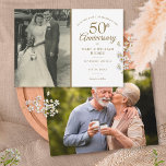 50. Goldenes Hochzeitstag 2 Foto Save The Date<br><div class="desc">Personalisieren Sie Ihre Lieblings-Hochzeitsfeier mit Ihrem 50. goldenen Hochzeitsjubiläum Details in eleganter Goldtypografie. Auf der Rückseite befindet sich ein zweites spezielles Foto. Entwickelt von Thisisnotme©</div>