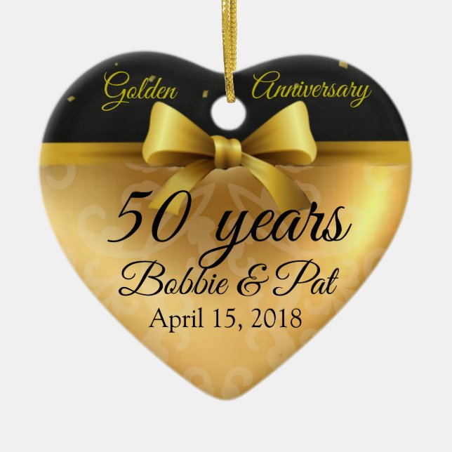 50. Goldenes Hochzeitstag Chic Name Ornament (Vorne)