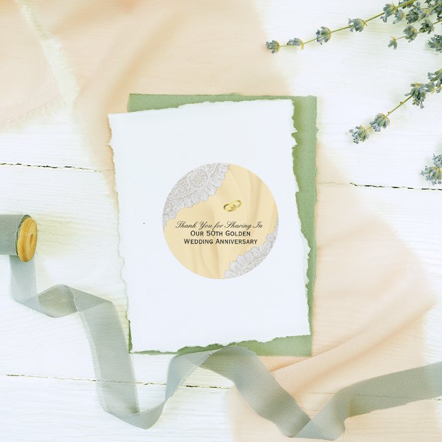 50. Goldenes Hochzeitstag Danke Runder Aufkleber (Von Creator hochgeladen)