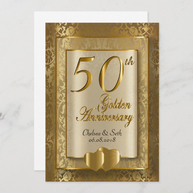 50. Goldenes Hochzeitstag| DIREKT Einladung (Vorne/Hinten)