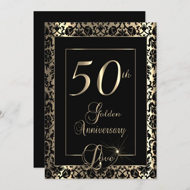 50. Goldenes Hochzeitstag| DIREKT Einladung (Vorne/Hinten)