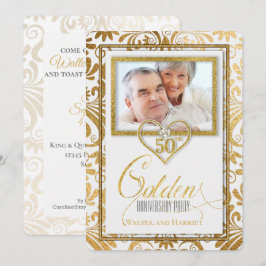50. Goldenes Hochzeitstag-Foto Einladung