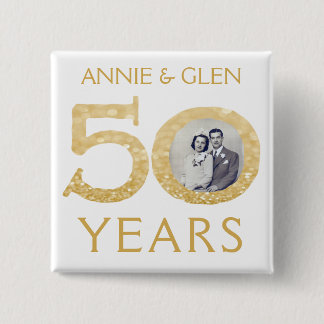 50. Goldenes Hochzeitstag Foto Keepake Button