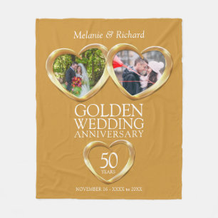 50. Goldenes Jubiläum ab und zu Foto Herz Fleecedecke