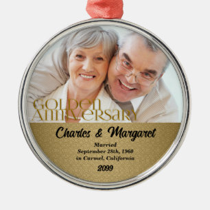 50. Goldenes Jubiläum Damaskus Foto Weihnachten Silbernes Ornament