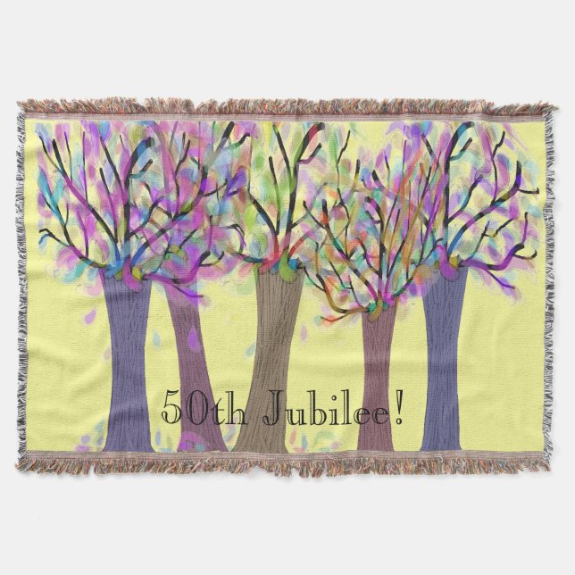 50. Goldenes Jubiläum gesponnene Decke (Vorderseite)