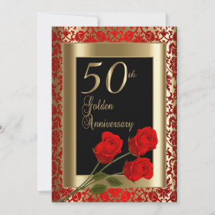 50. Goldenes Jubiläum mit Rote Rosen Einladung