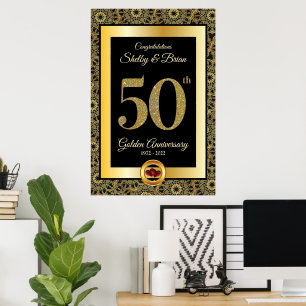 50. goldenes Jubiläums-Willkommensschild Poster