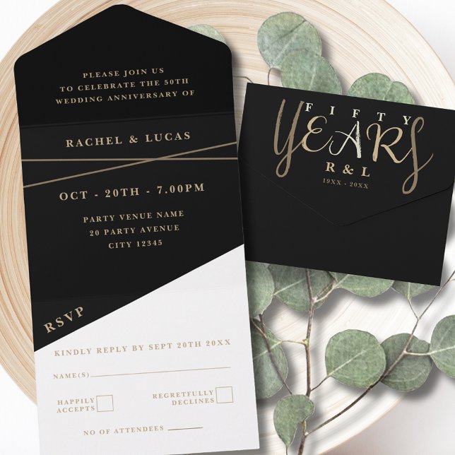 50. Goldhochzeit All In One Einladung (Von Creator hochgeladen)