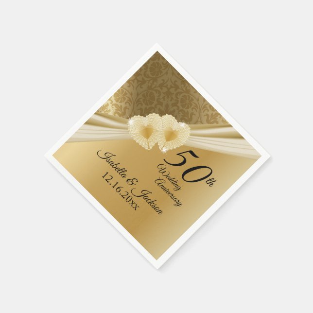 50. Goldhochzeit Serviette (Ecke)