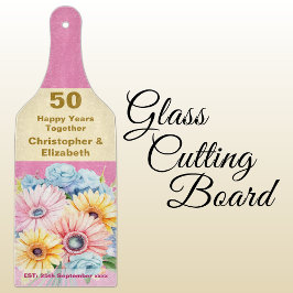 50. Goldjubiläum Blumenrosa Schneidebrett