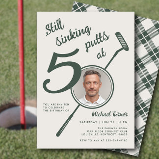 50. Golf-Themen-Geburtstag Erwachsener Putter-Foto Einladung