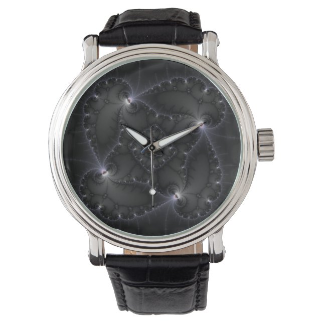 50 Grau - Fraktal Art Armbanduhr (Vorderseite)