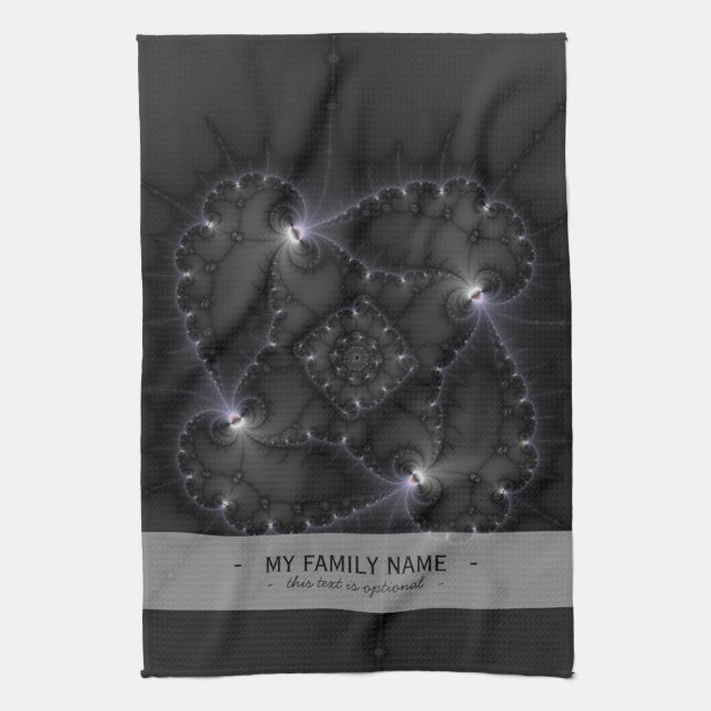 50 Grau - Fraktal Art Geschirrtuch (Vertikal)